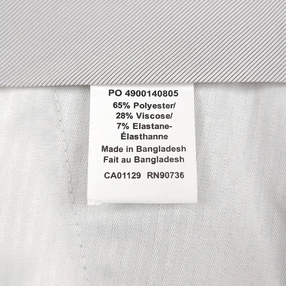 Calvin Klein Mens Slim Fit Dress Pants 42x30 Light Grey Solid Sharkskin Stretch
